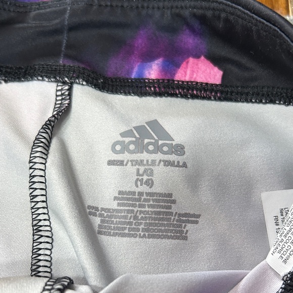 adidas Black Track Jacket and Pants- Pink/Purple Floral Print- Large - Picture 8 of 11